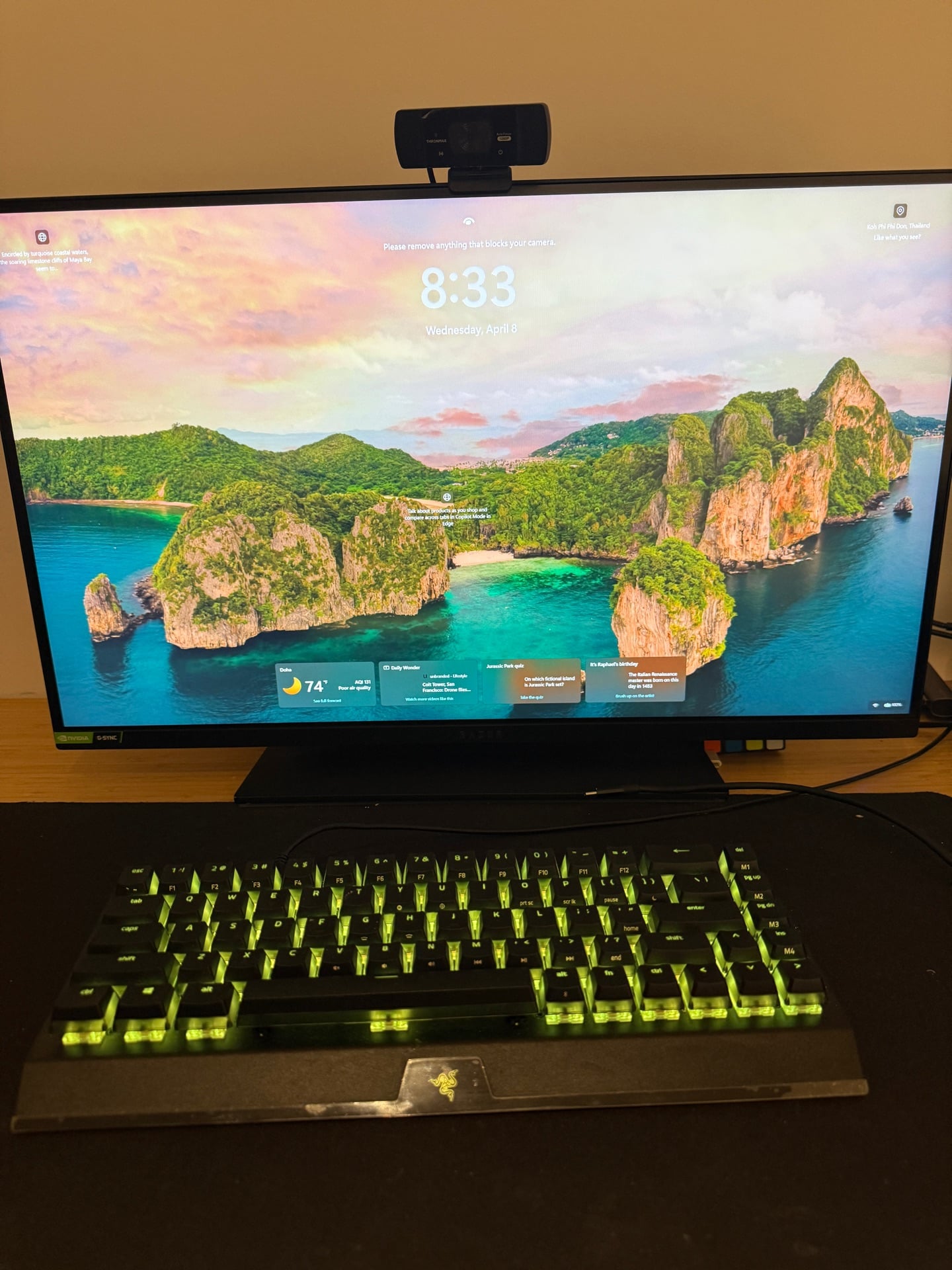 Razer raptor gaming 27 + razor blackwidow mini hyperspeed Kb photo 5