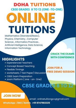 TUITION CBSE 8,9,10,11,12 - IMO/ WhatsApp +91 9747983325 (*Q)