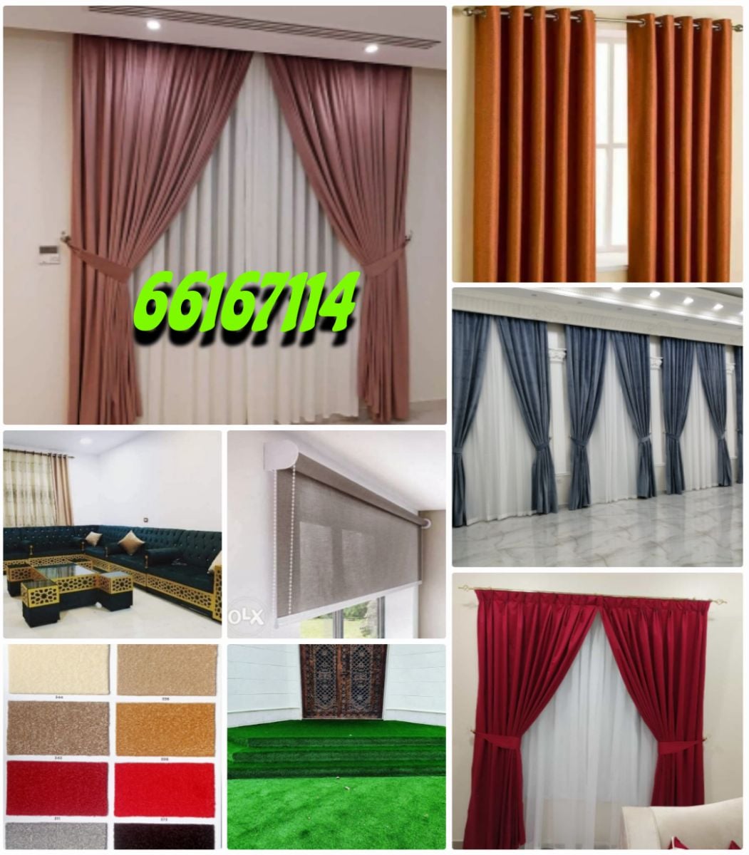 curtain, ,rolar, blind, wallpaper, and fixing green grass sell &fixing