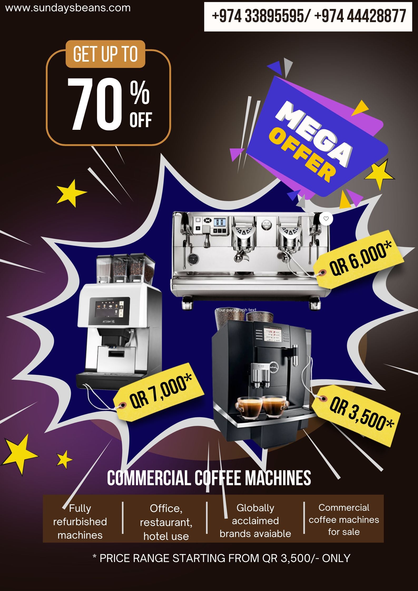 Refurbished  Commercial coffee machines