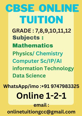 TUITION MATH -7,8,9,10 11-12 -IMO/WhatsApp +91 9747983325 *Q