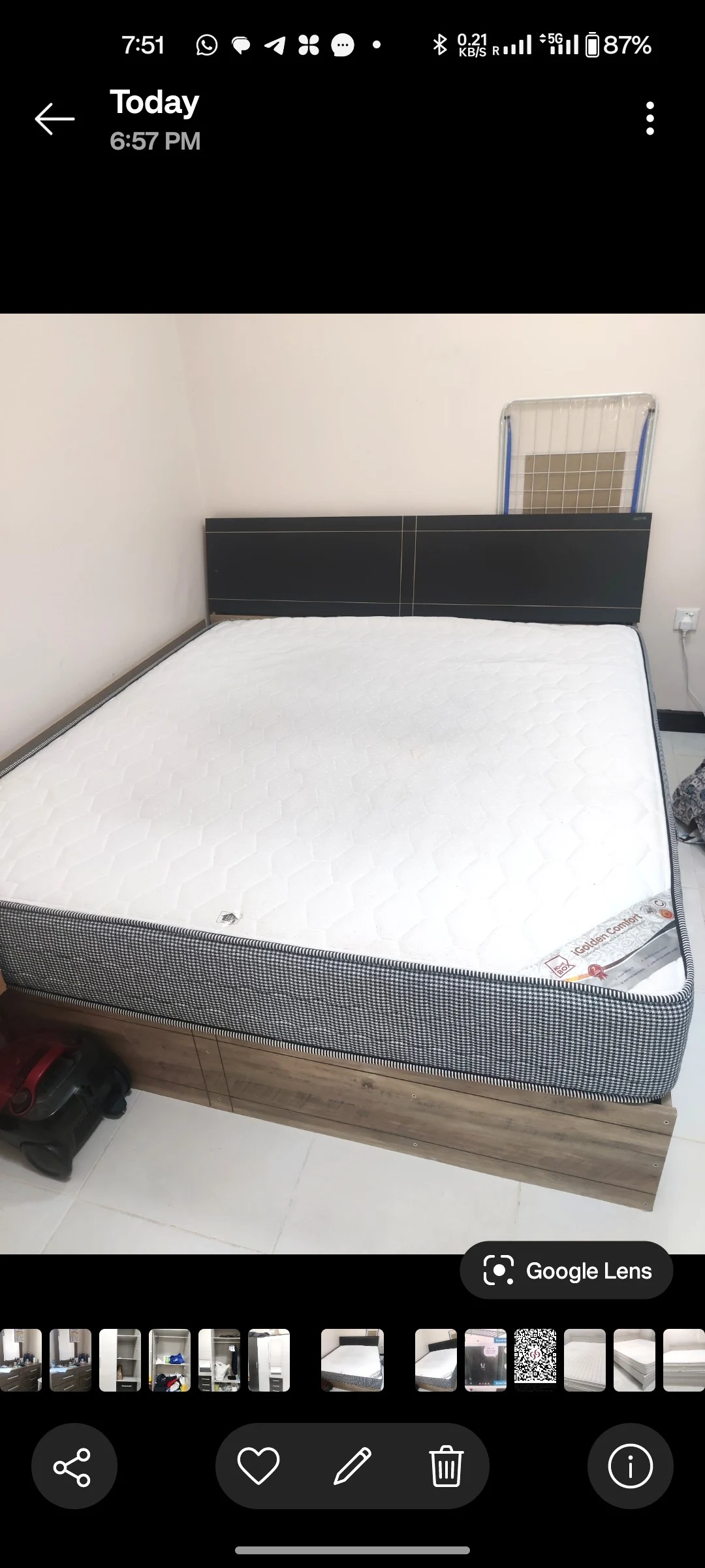 Wardrobe, king size bed with Mattresses. photo 5
