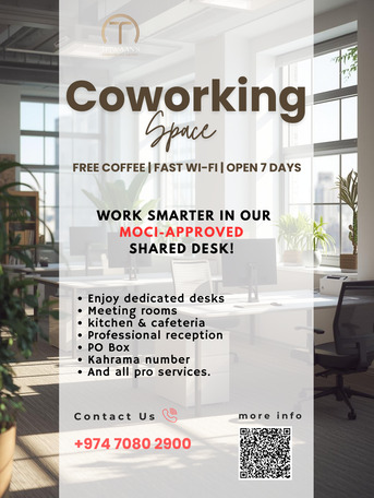 QAR 1,  00 Sq. Meter,  Co-working Office Spaces In Qatar – MOCI Approved photo 3