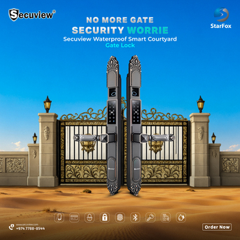 QAR 1300,  Secuview Waterproof Smart Courtyard Gate Lock photo 1
