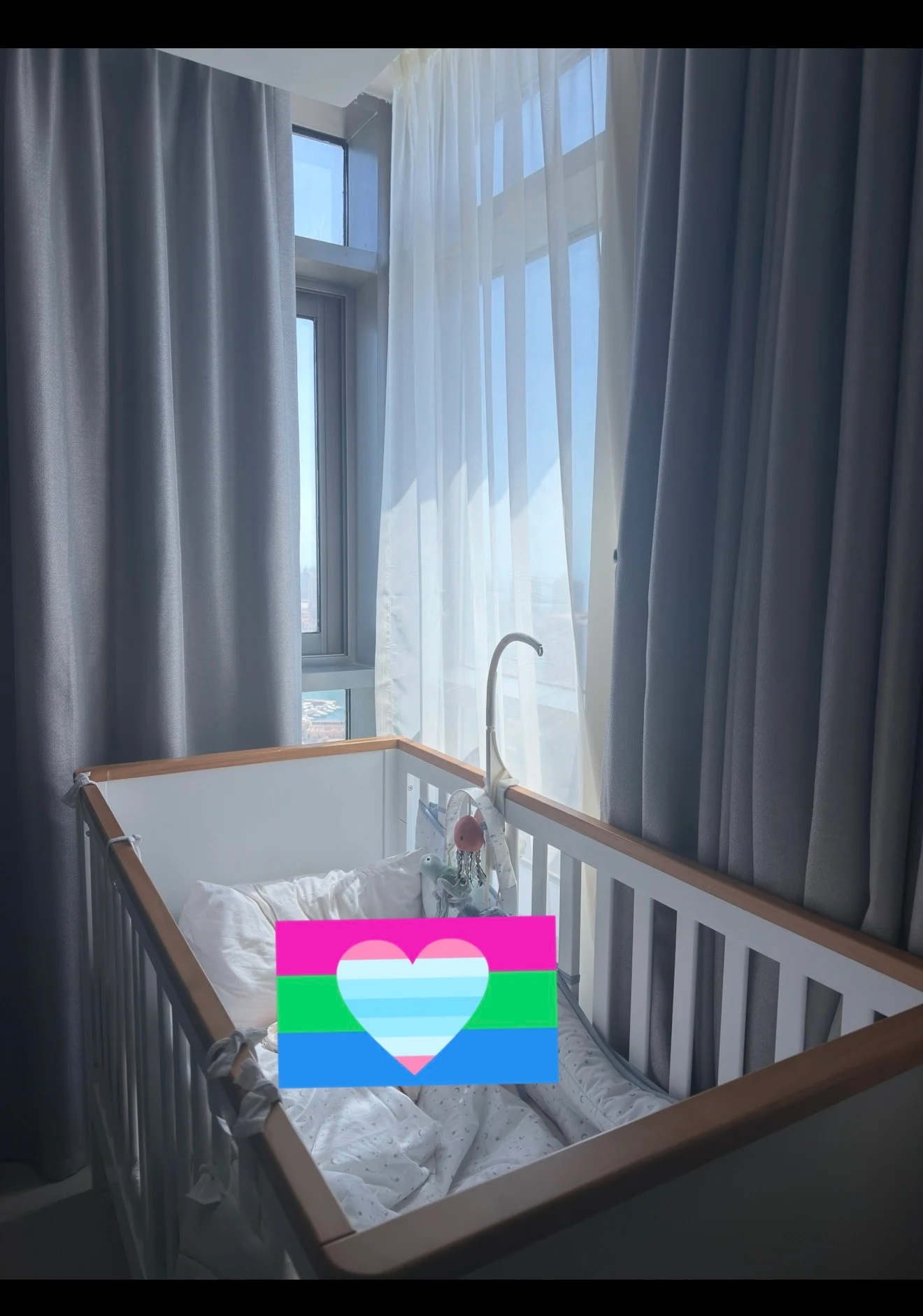 Crib bed with net and net stand photo 5