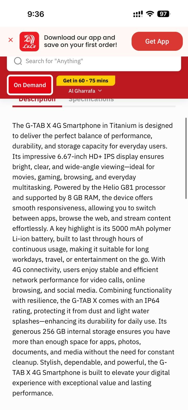New g tab x mobile without camera photo 5