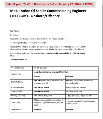 Senior Commissioning Engineer For Qatar photo 1