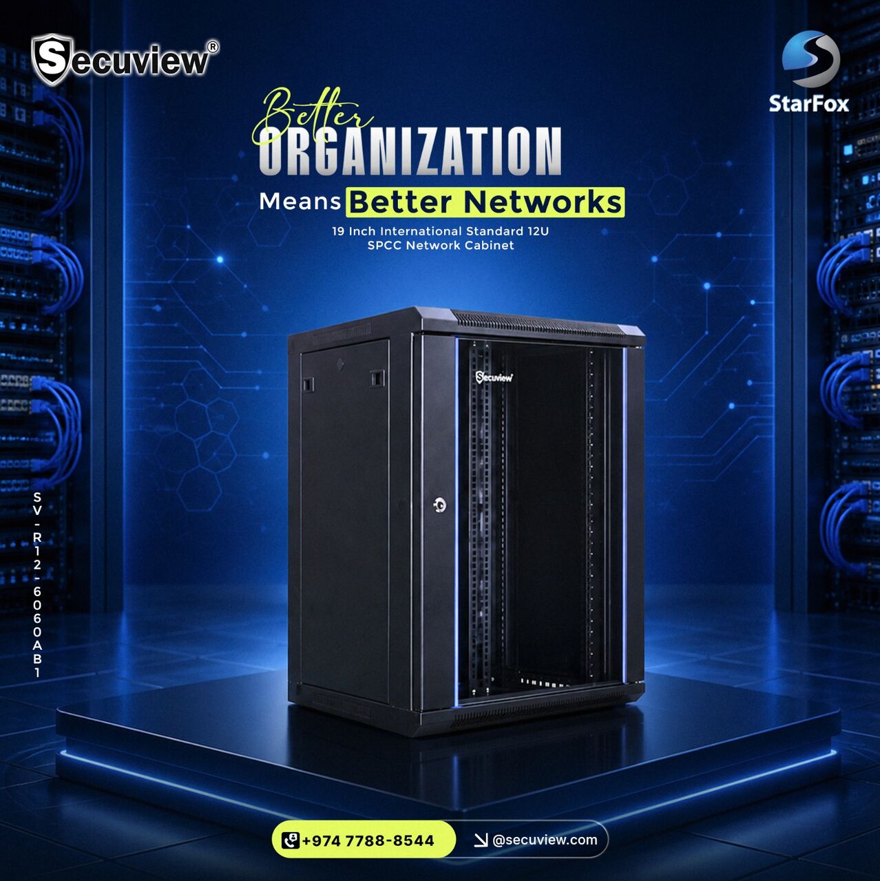 QAR 410,  Secuview 19 Inch International Standard 12U SPCC Network Cabinet
