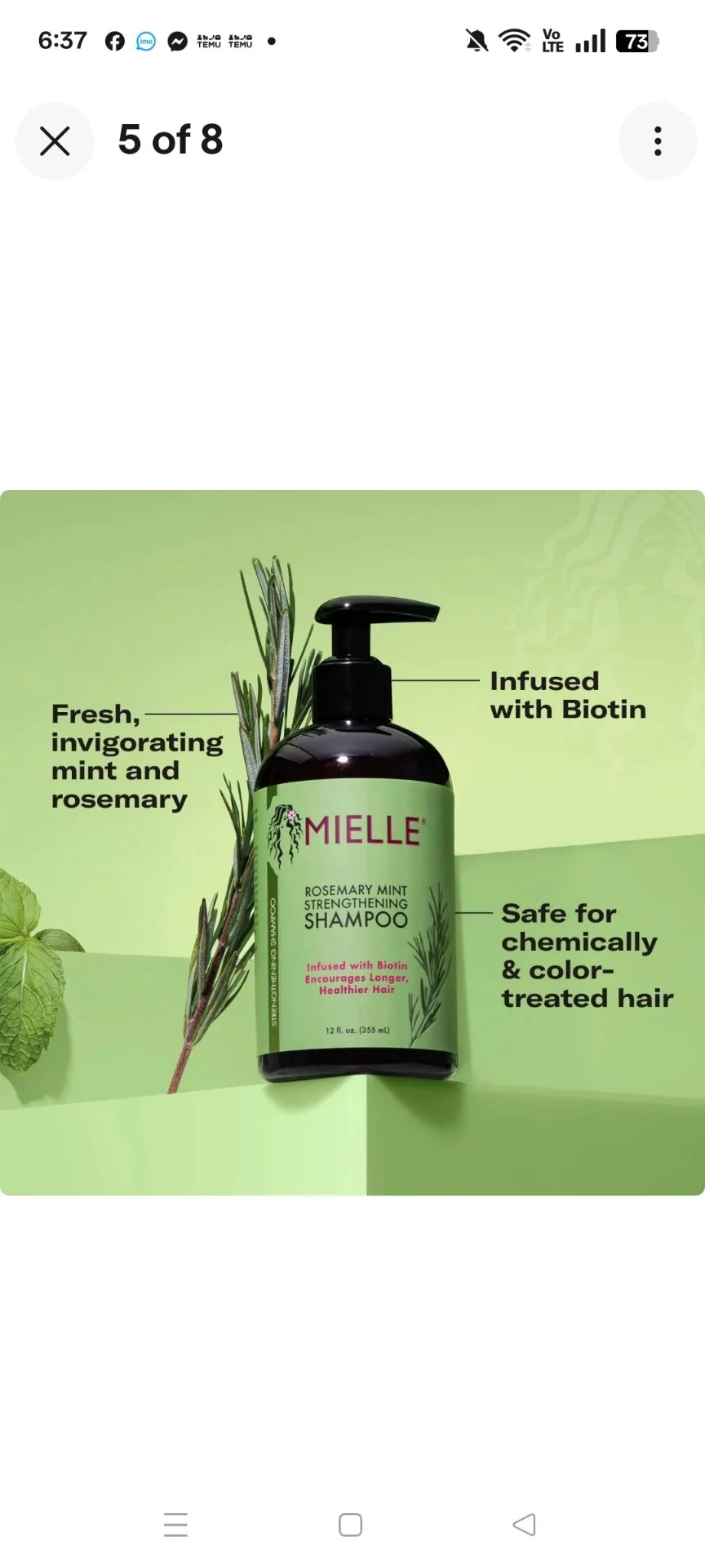 Rosemary Mint Hair Strengthening Shampoo photo 2