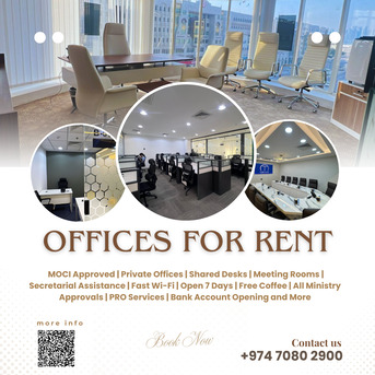 QAR 1,  00 Sq. Meter,  Private And Co-working Office Spaces In Qatar – MOCI Approved