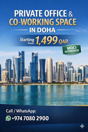 QAR 1499,  00 Sq. Meter,  ⚡ Private Offices & Co-working In Doha | From QAR 1,499 | MOCI Approved