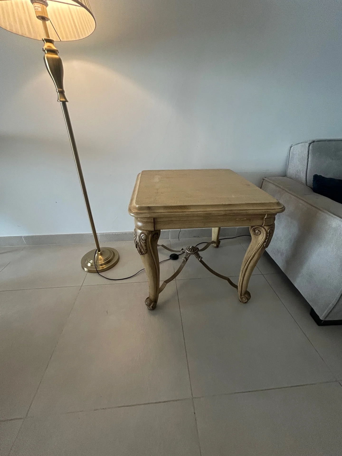 Sofa peninsula and sofa bed along with side table and lamp photo 5