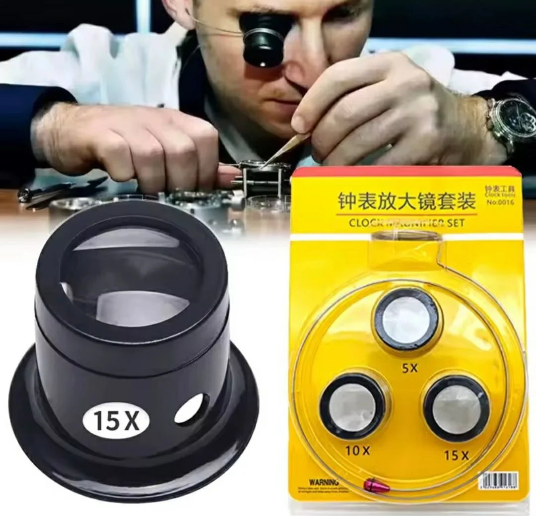 4Pcs Watch Magnifier Tool Eye Loupe Loop Magnifier Magnifying Glass Jewelry Magnifying Tools