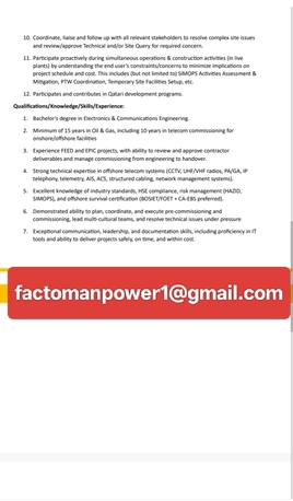 Senior Commissioning Engineer For Qatar photo 3