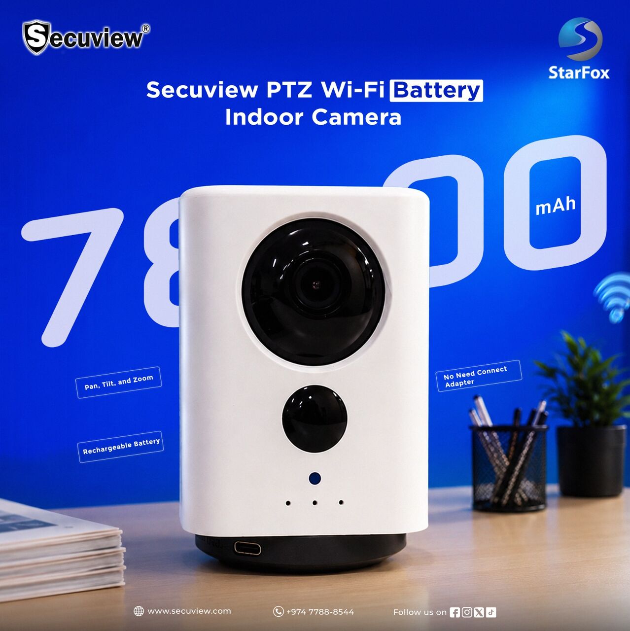 QAR 264,  Secuview WiFi Indoor 5MP PTZ Baby Monitor Camera