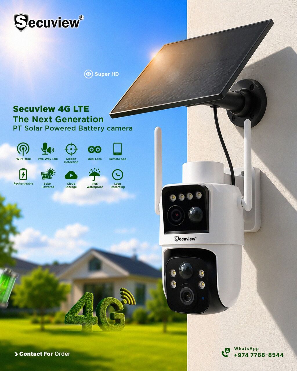 QAR 1,  Secuview 4G LTE Solar Camera – The Next Generation.