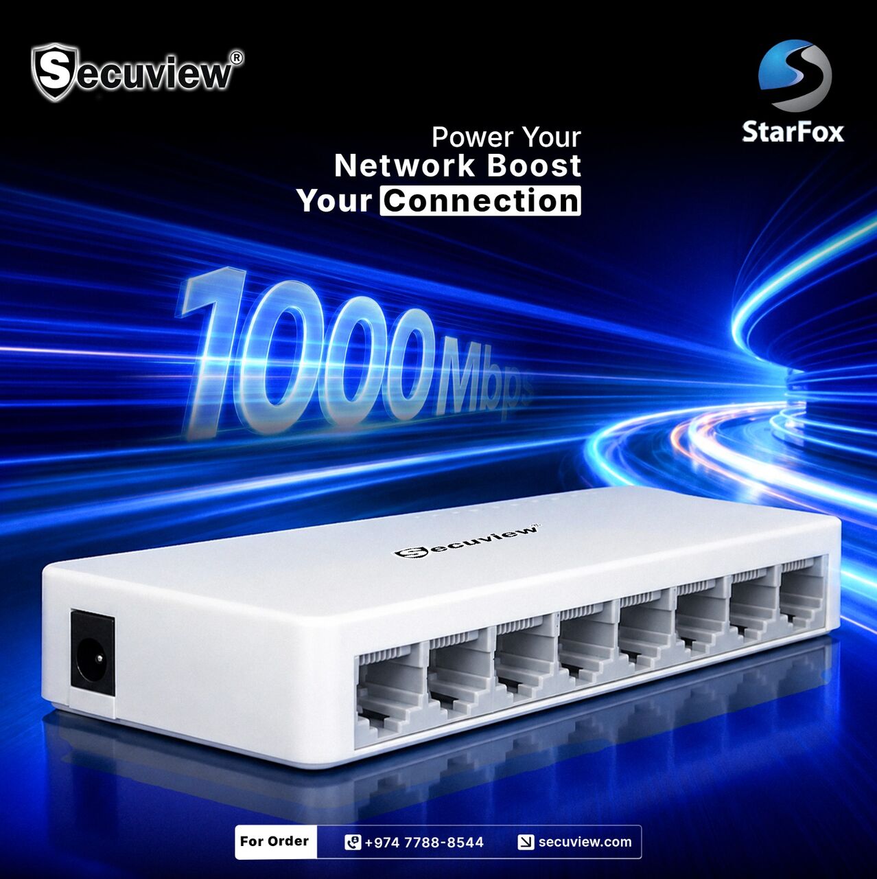 QAR 130,  Secuview 8-Port Gigabit Switch | Fast, Stable 1000Mbps Connectivity.