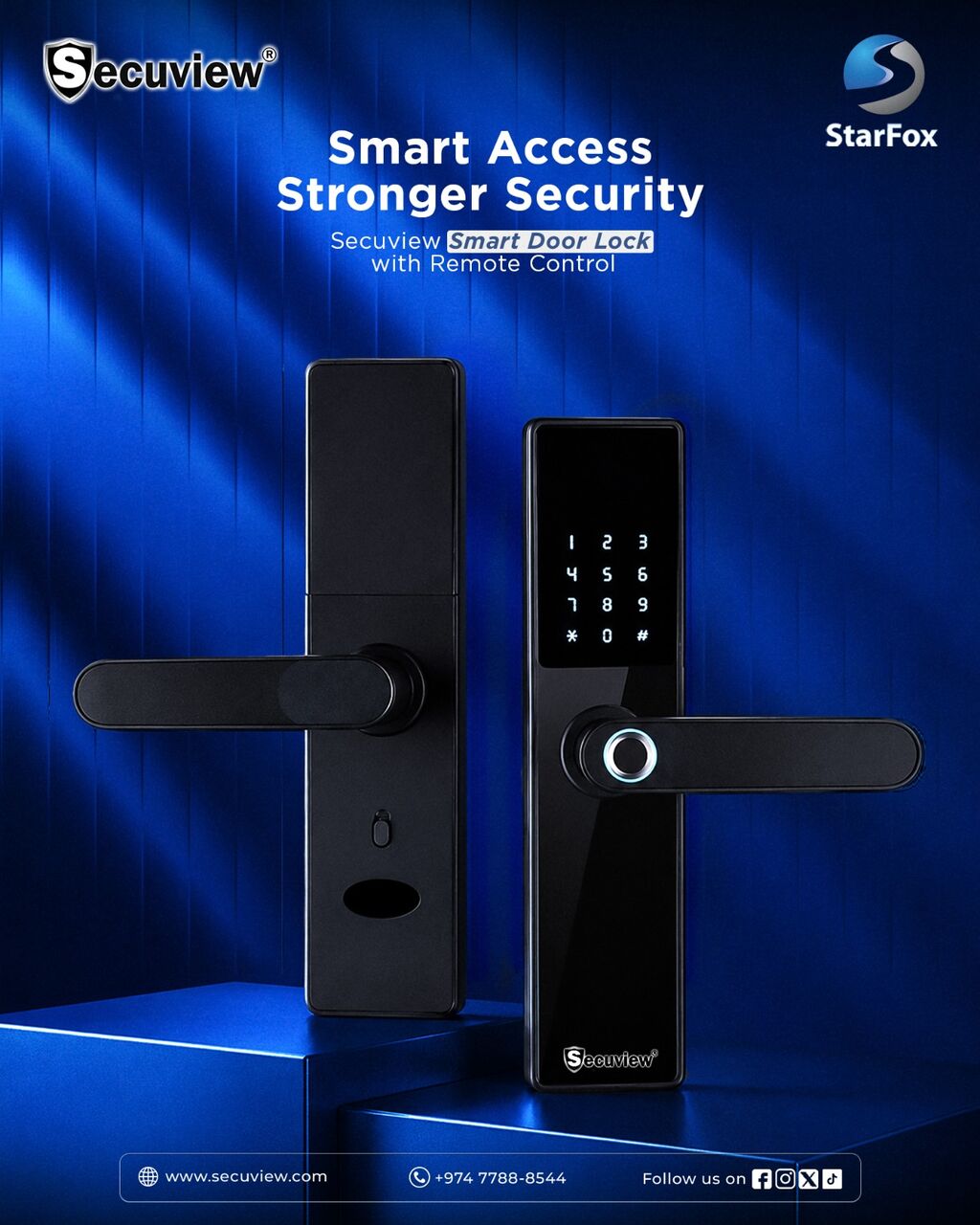 QAR 620,  Secuview Smart Home Door Lock With Remote Control