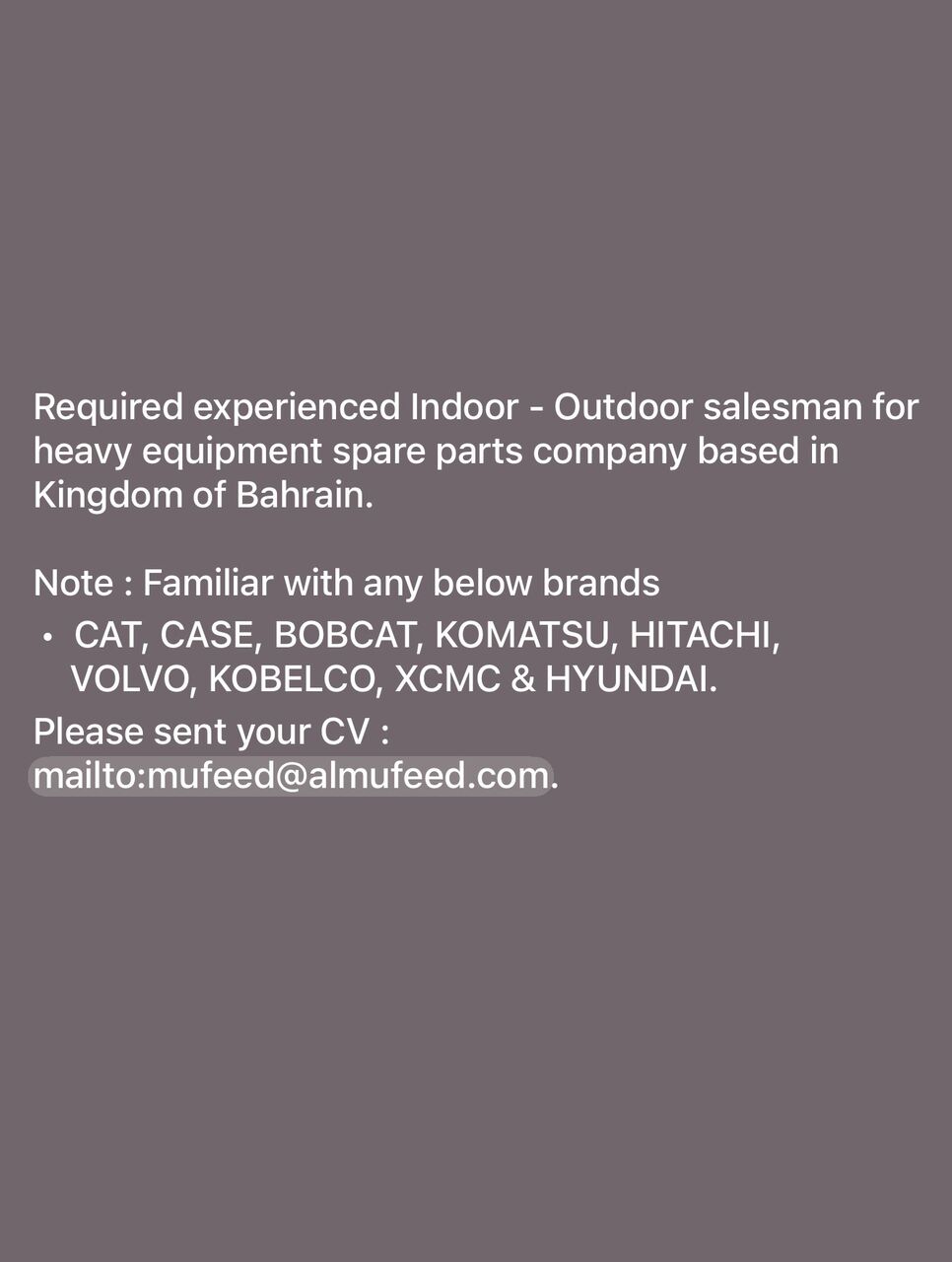 Loooking For A Salesman To Our Spare Parts Shop photo 1