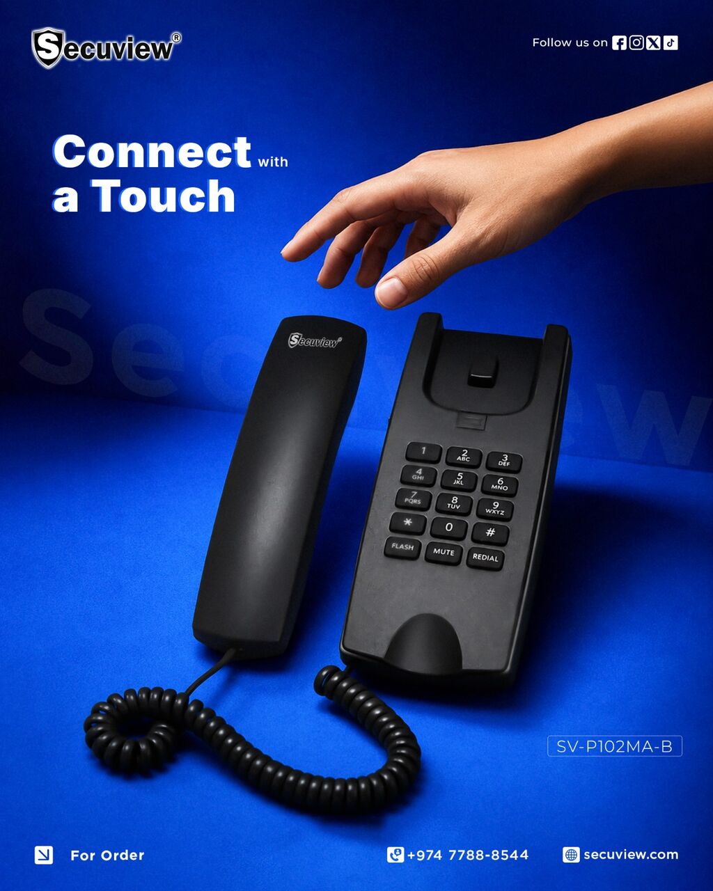 QAR 70,  Secuview SV-P102MA-B Telephone – Reliable Home & Office Phone
