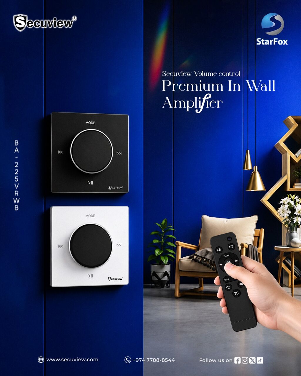 QAR 450,  Secuview 100W Color Screen Volume Control Amplifier