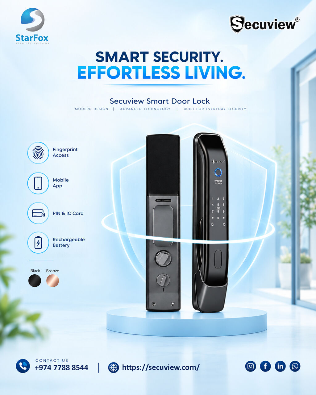 QAR 880,  Secuview Smart Technology Door Lock For Modern Living photo 1
