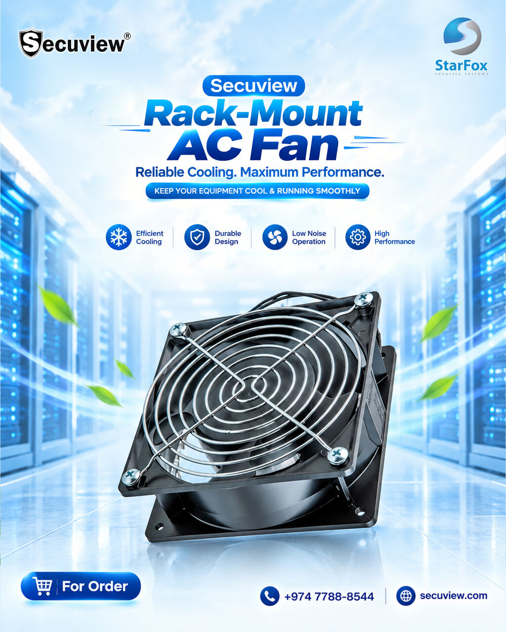 QAR 75,  Secuview Rack-Mount AC Fan, High-Performance Cooling Solution.